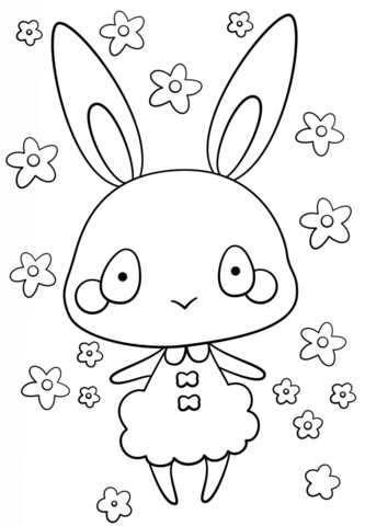 Kawaii Bunny Girl Coloring Page